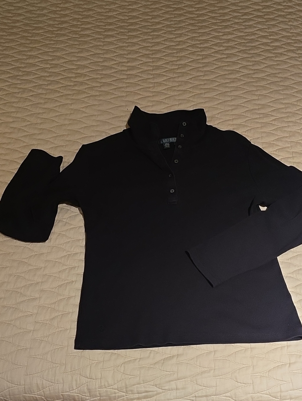 Ralph Lauren Black Long-Sleeve Henley Top